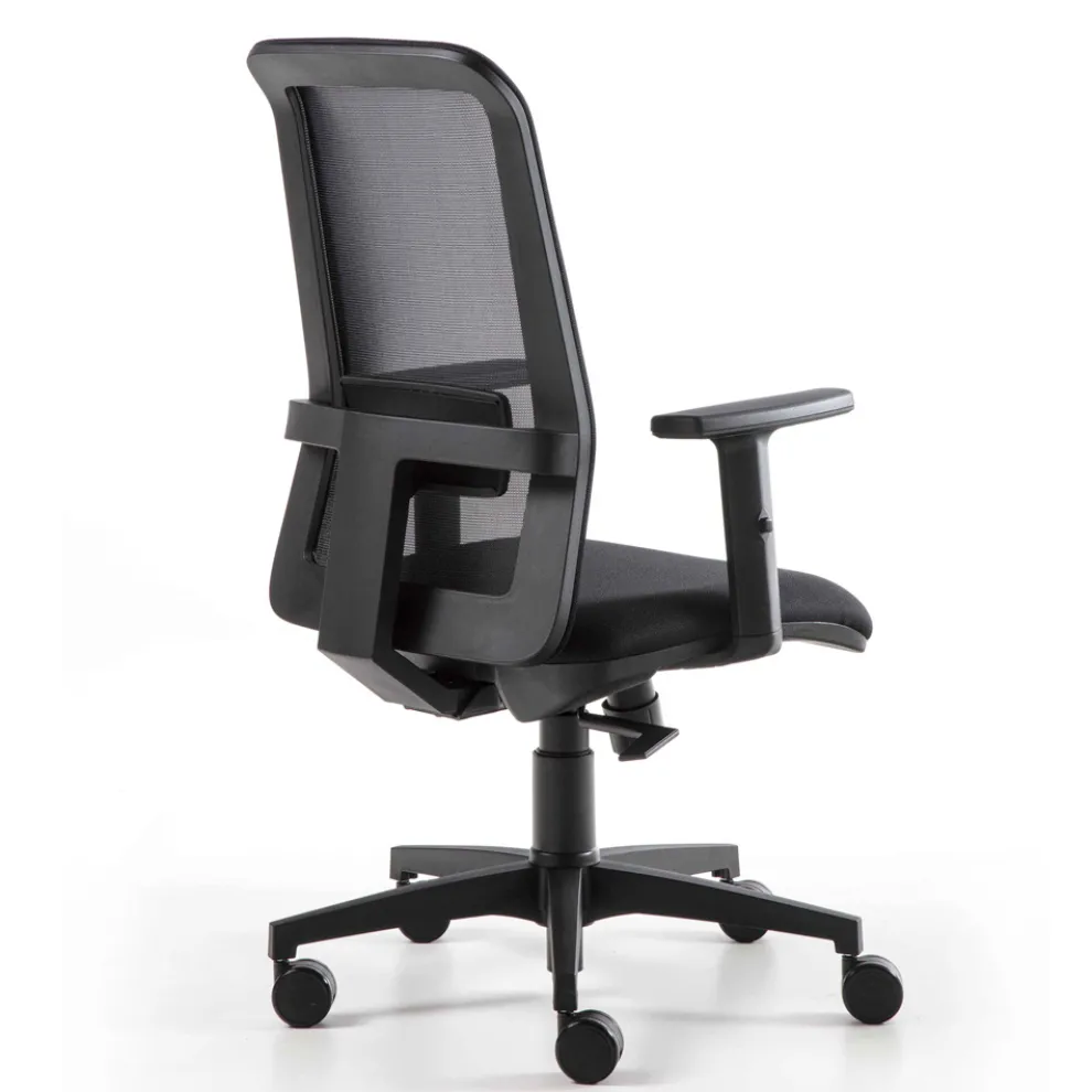 Drehbarer Büro-Sessel mit Gaslift aus technischem Stoff und Netz - Büro