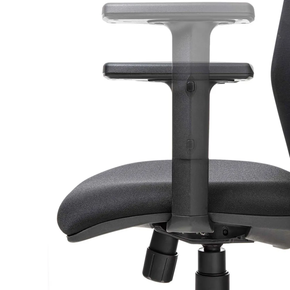 Drehbarer Büro-Sessel mit Gaslift aus technischem Stoff und Netz - Büro