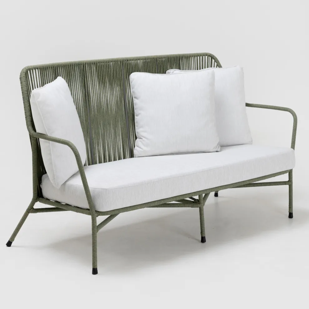 Gartensofa aus Aluminium und Seilgeflecht - Asteria