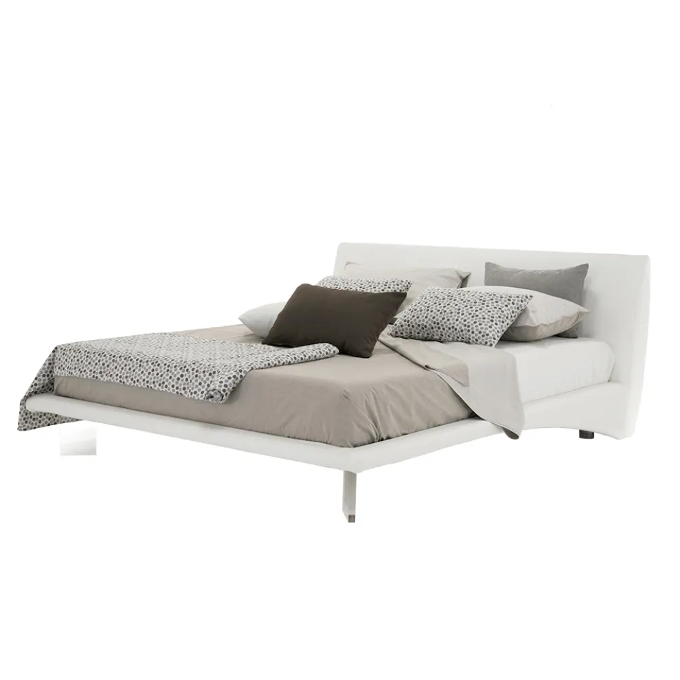 Gepolstertes Doppelbett aus Kunstleder oder Stoff Made in Italy - Armonica