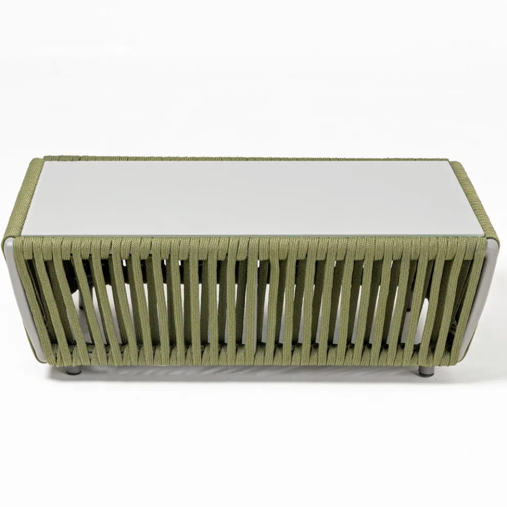 Outdoor-Couchtisch aus Aluminium und gewebtem Stoff - Eugene