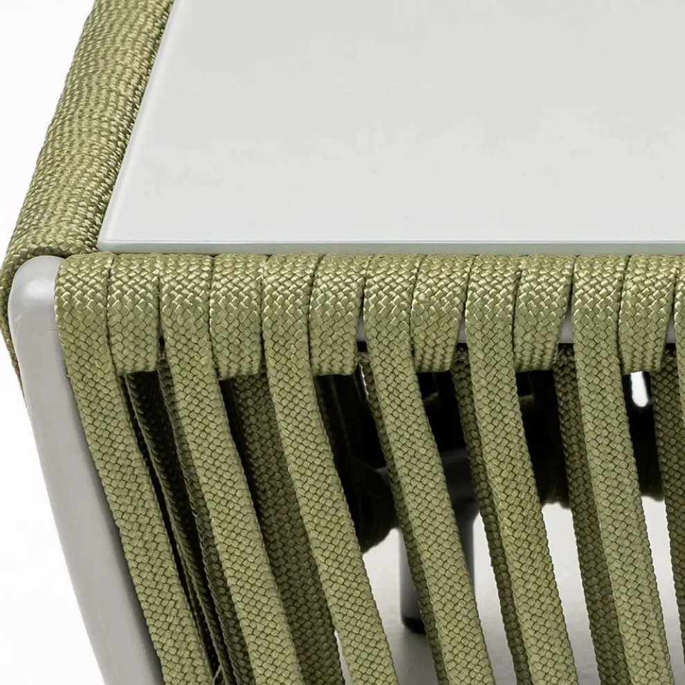 Outdoor-Couchtisch aus Aluminium und gewebtem Stoff - Eugene