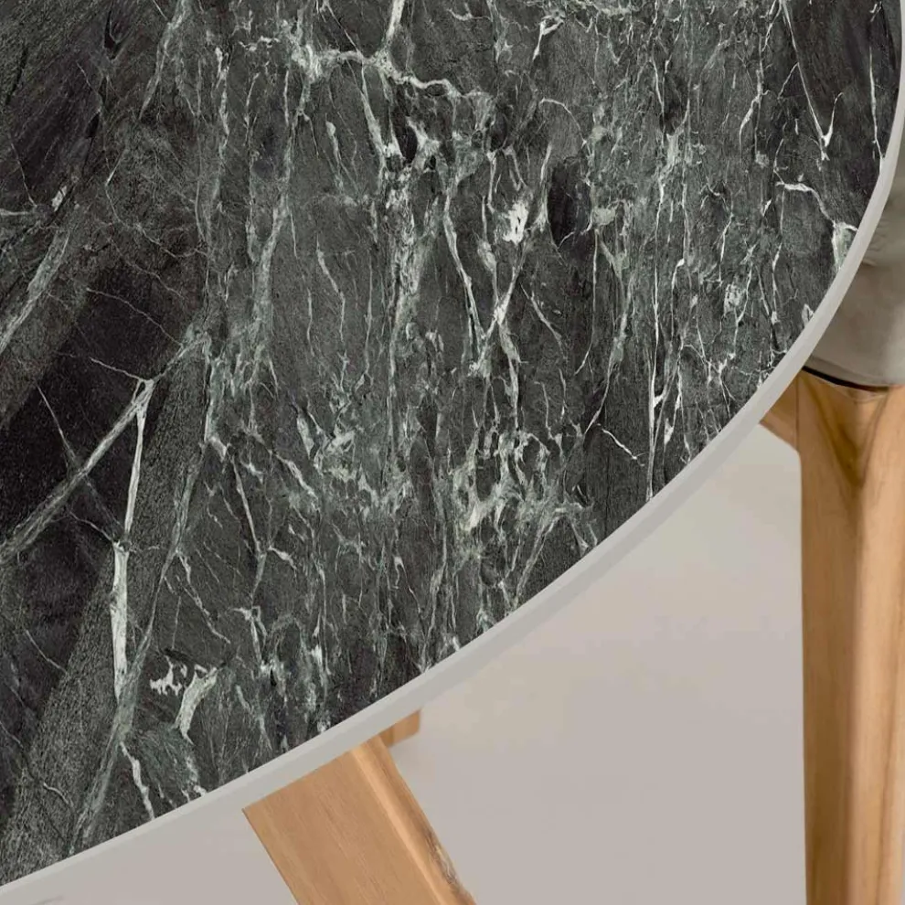 Runder Gartentisch aus grüner französischer Keramik, hergestellt in Italien - Pegaso