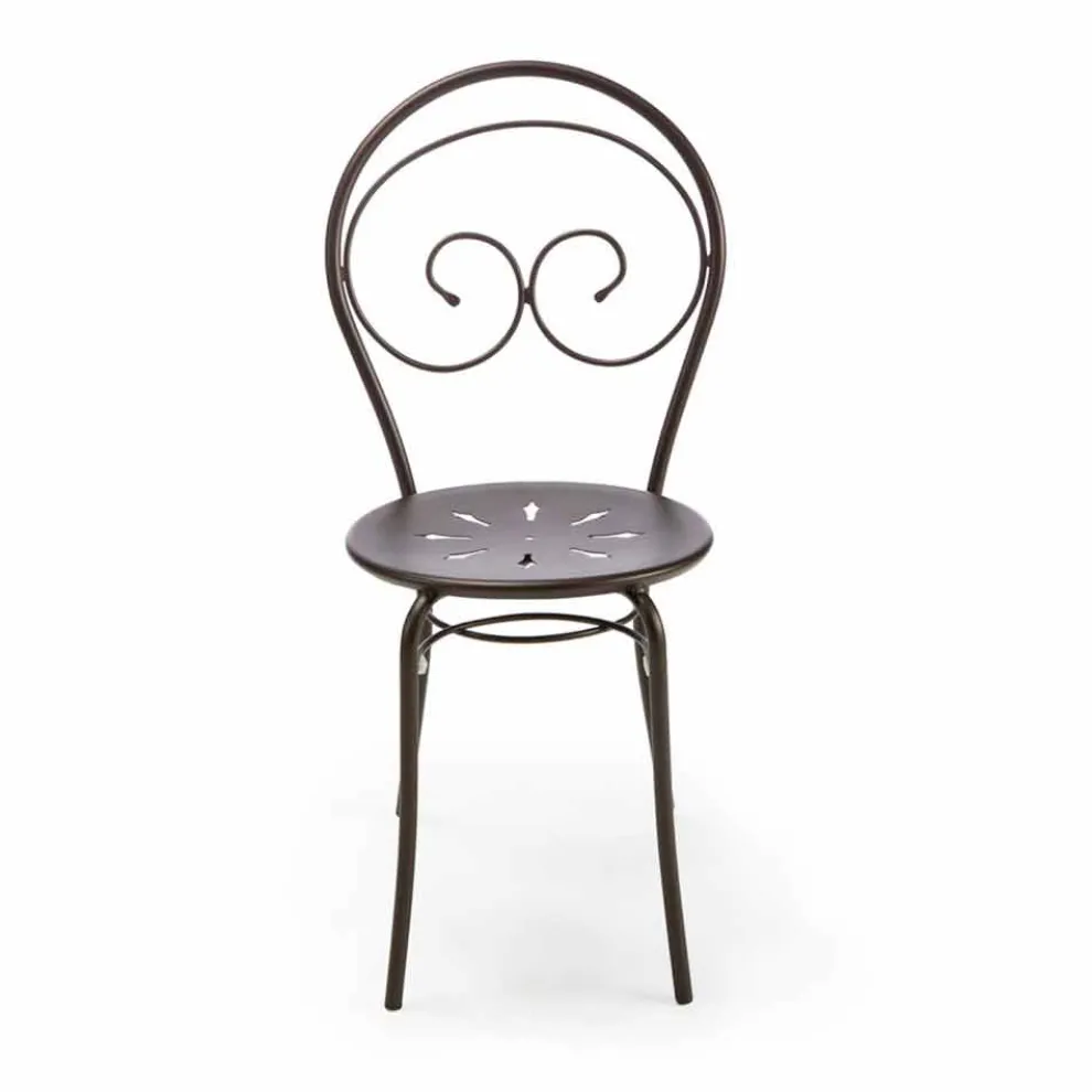 Stapelbarer Gartenstuhl aus Metall Made in Italy, 2 Stück - Autorität