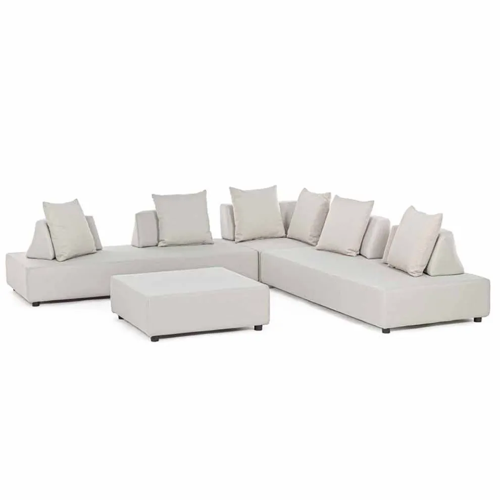 Outdoor-Lounge mit modernem Design in Homemotion-Stoff - Benito