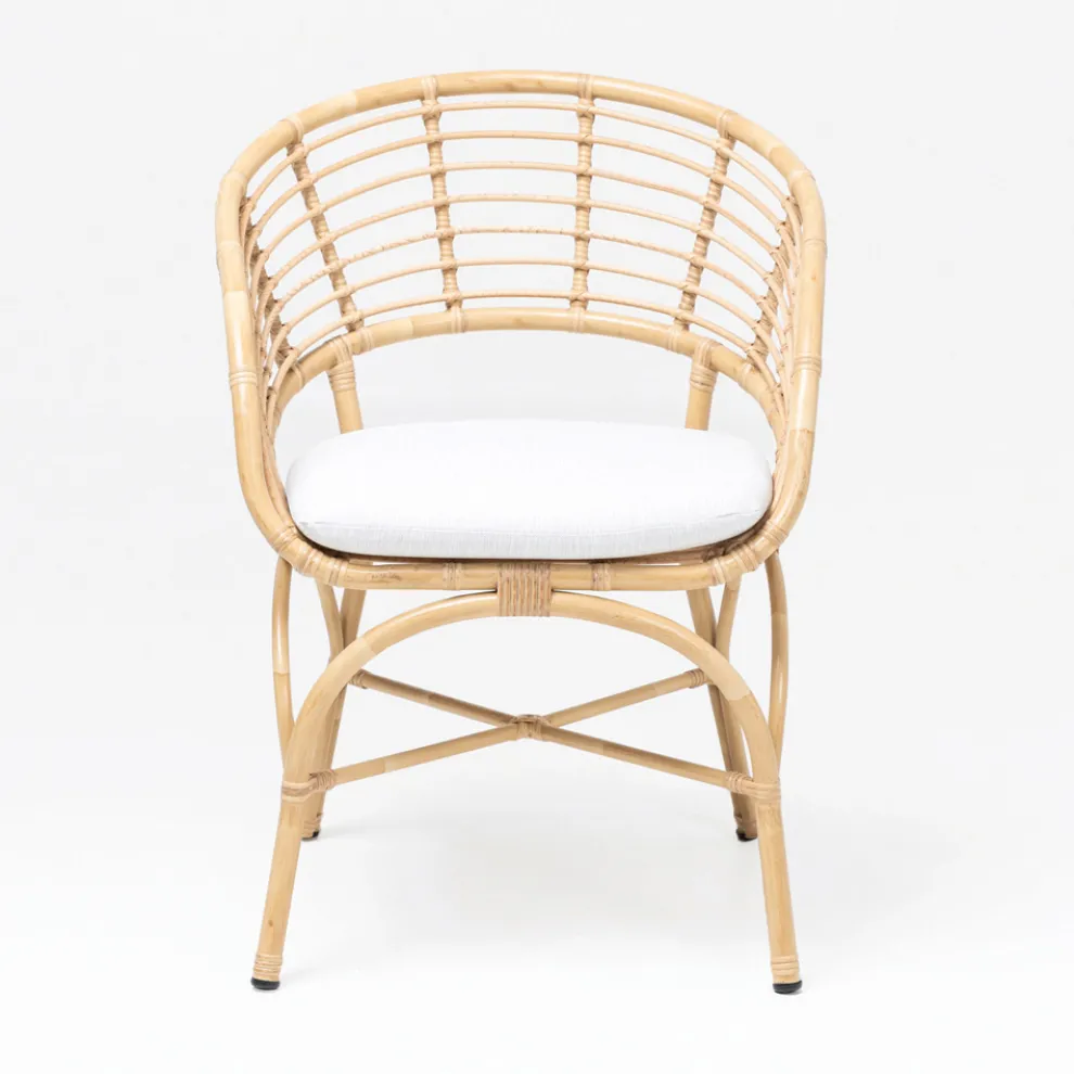 Gartensessel aus Aluminium- und Polyrattan-Geflecht und Kissen - Ellide