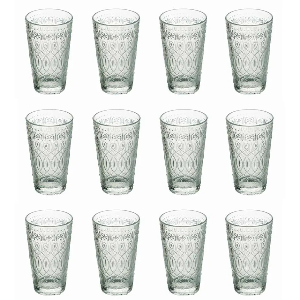 12 Getränkegläser aus dekoriertem transparentem Glas für Getränke - Marokkobisch