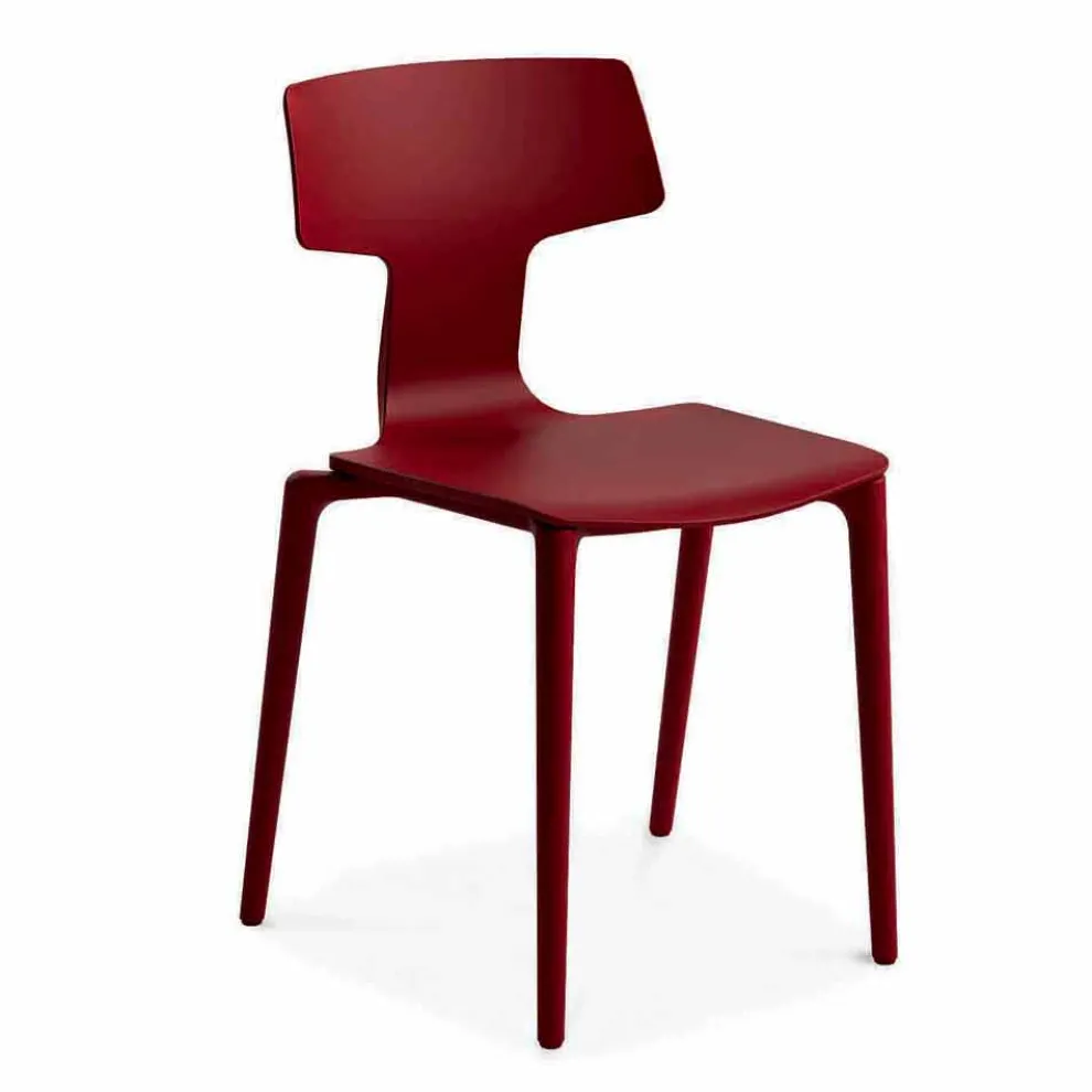 Stapelbare Stühle aus Polypropylen im Freien Hergestellt in Italien, 4 Stück - Claribel