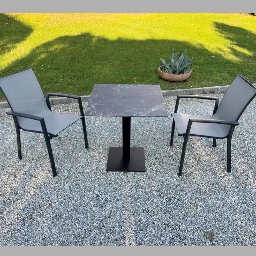 Stapelbarer Gartenstuhl aus Aluminium und Textilene - Mira