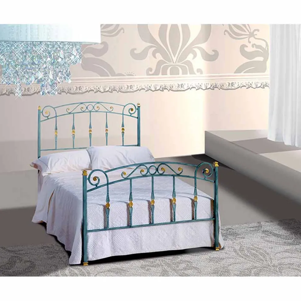 Diamante Jugen Queen Size Bett aus Schmiedeeisen in Design