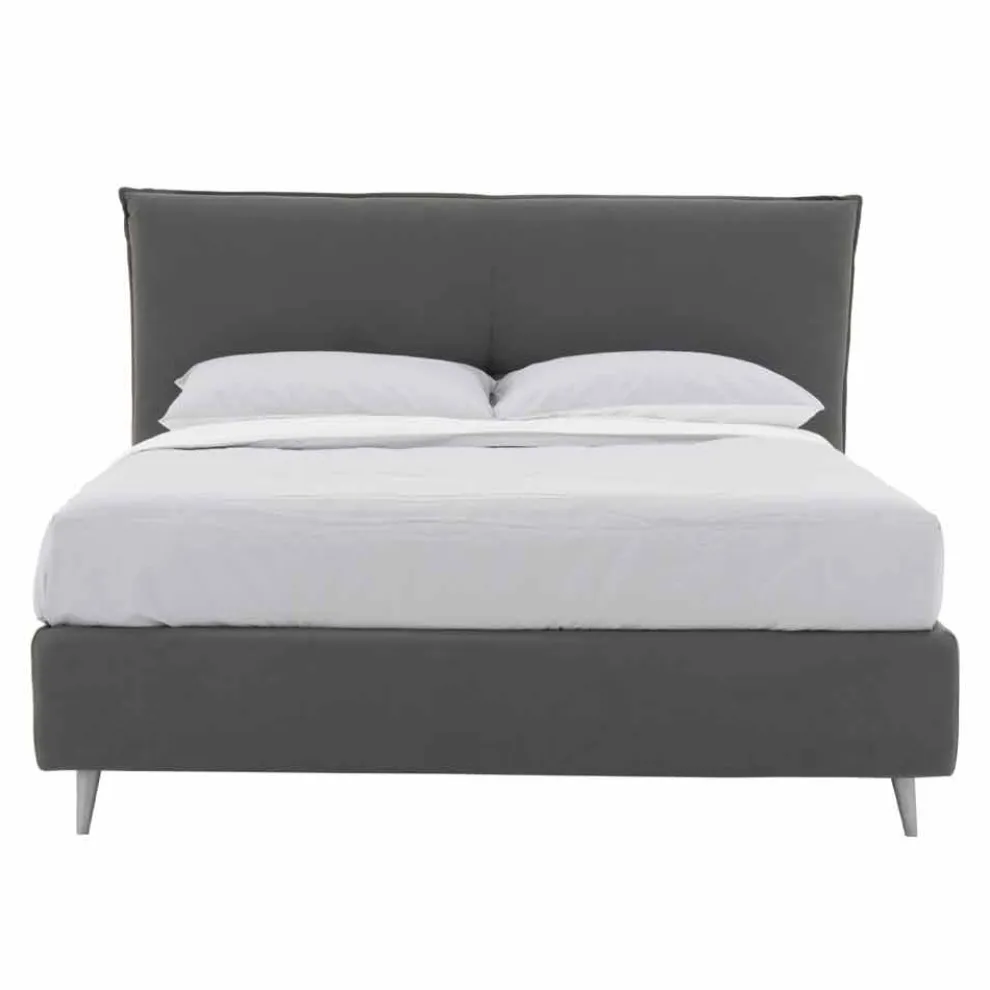 Abnehmbarer Doppelbettstoff, Holzfüße Made in Italy - Tampa