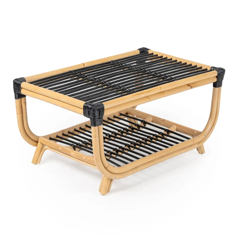 Garten-Couchtisch aus handgewebtem natürlichem Rattan - Catelyn