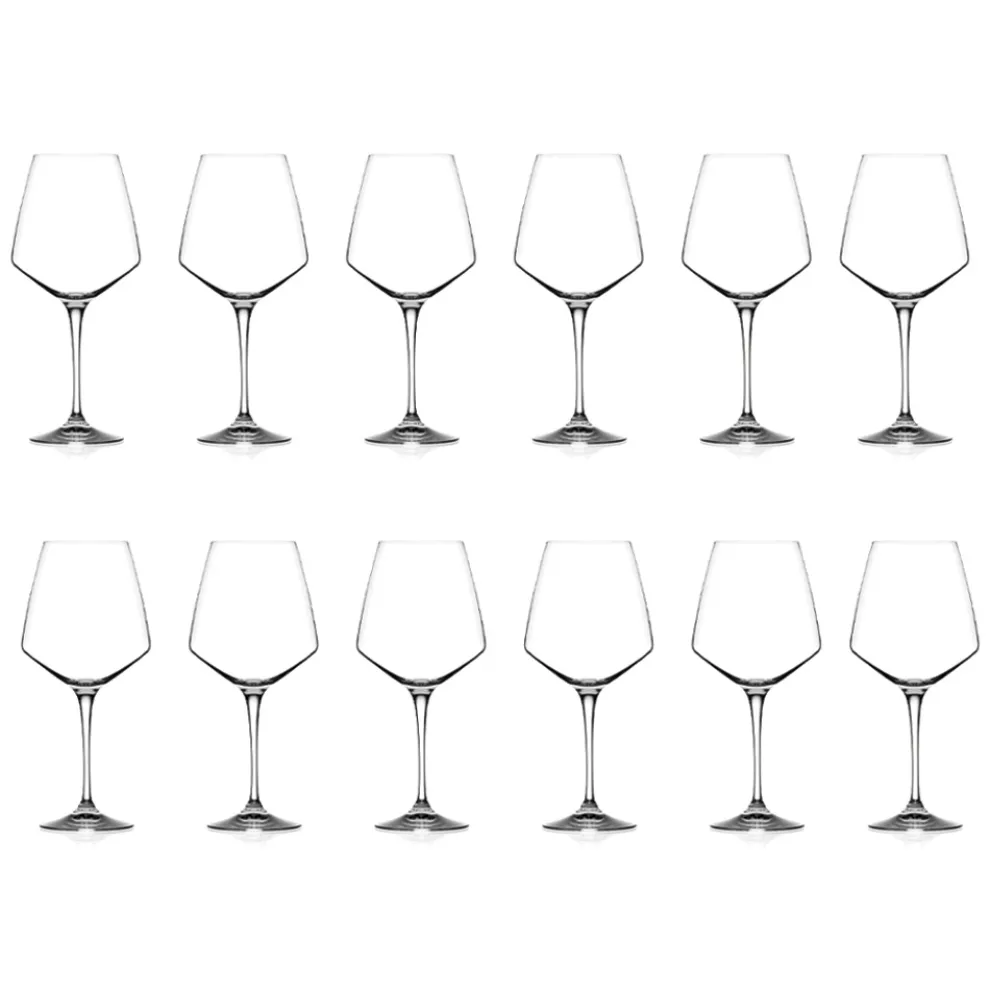 Rotes oder weißes Eco Crystal Minimal Weinglas Set 12 Stück - Etera