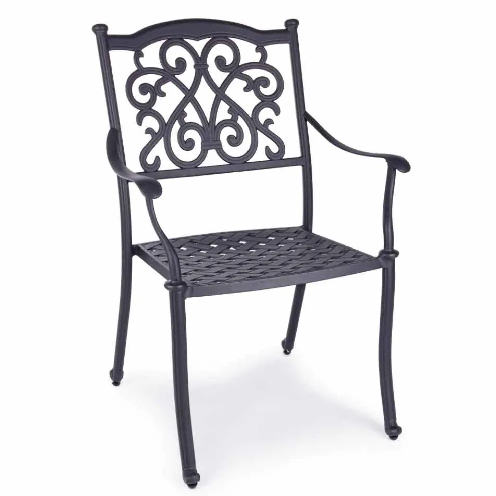 Stapelbarer Außenstuhl aus weißem oder anthrazitfarbenem Aluminium, 4 Stück - Ode