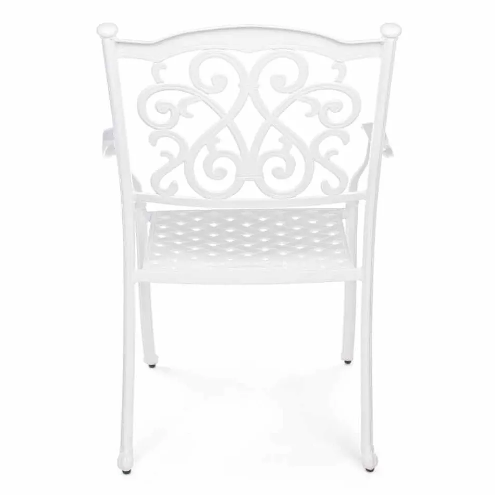 Stapelbarer Außenstuhl aus weißem oder anthrazitfarbenem Aluminium, 4 Stück - Ode