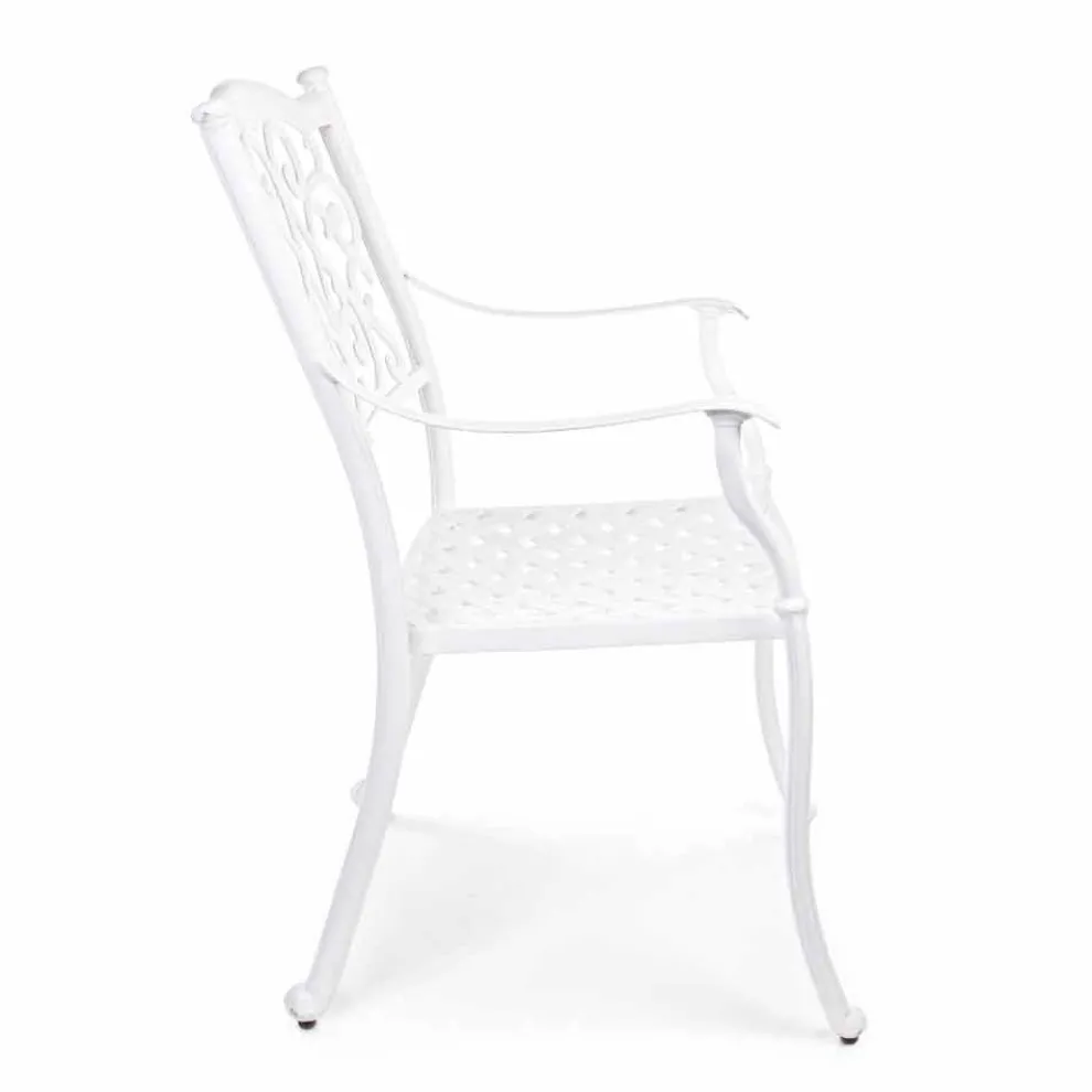 Stapelbarer Außenstuhl aus weißem oder anthrazitfarbenem Aluminium, 4 Stück - Ode