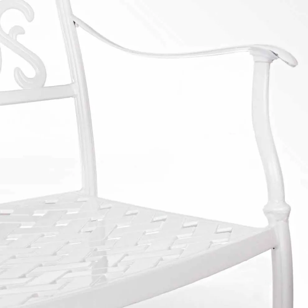 Stapelbarer Außenstuhl aus weißem oder anthrazitfarbenem Aluminium, 4 Stück - Ode