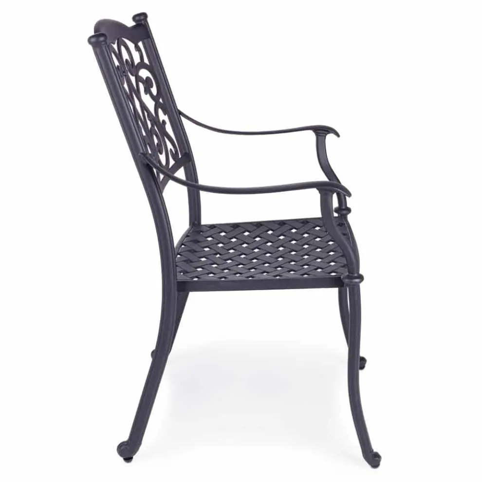 Stapelbarer Außenstuhl aus weißem oder anthrazitfarbenem Aluminium, 4 Stück - Ode