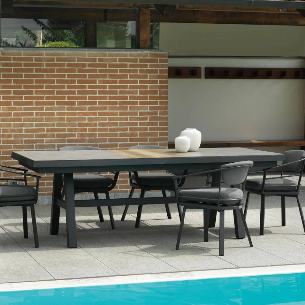 Ausziehbarer Tisch 303 cm aus Aluminium mit HPL-Platte - Righello