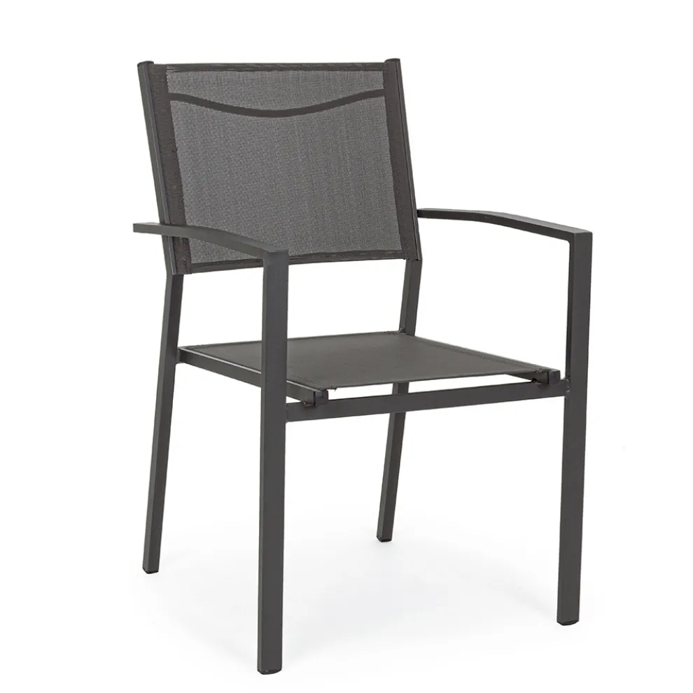 Stapelbarer Gartenstuhl in modernem Design aus Aluminium und Textil - Franz