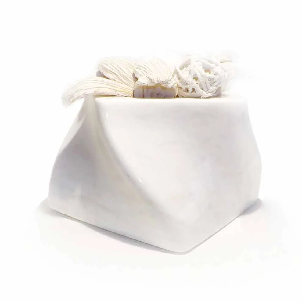 Dekorative Design Vase aus Bardiglio oder Carrara Marmor Made in Italy - Prisma