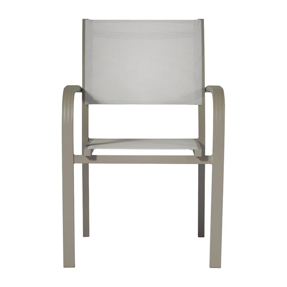 Stapelbarer Gartenstuhl aus Aluminium mit Design-Armlehnen - Gontran