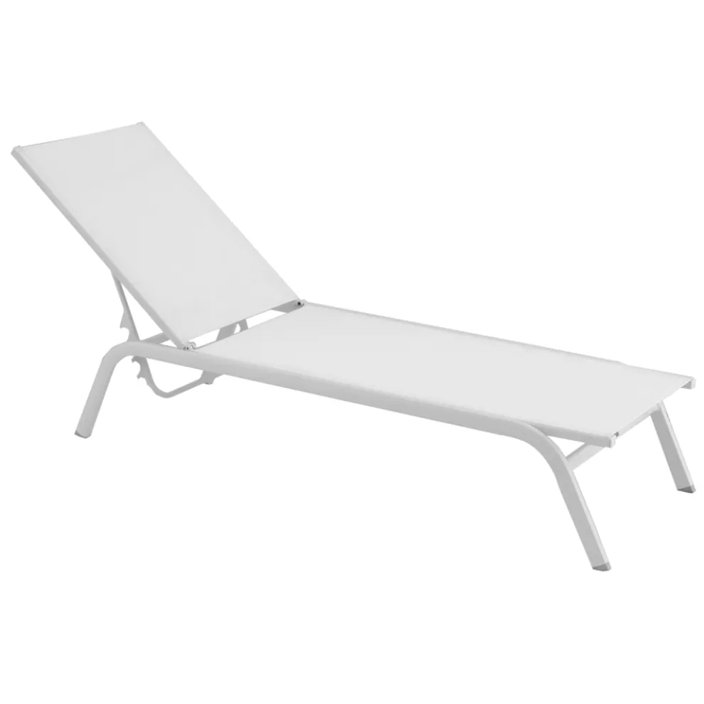 Gartenliegen aus lackiertem Aluminium und Textilene 2 Stück - Hase