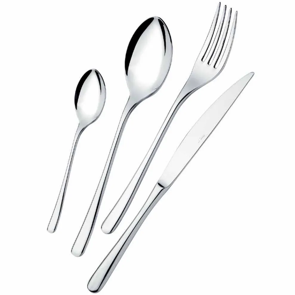 Modernes Luxus-Design Tischgeschirr aus poliertem Edelstahl 24 Stück - Bijou