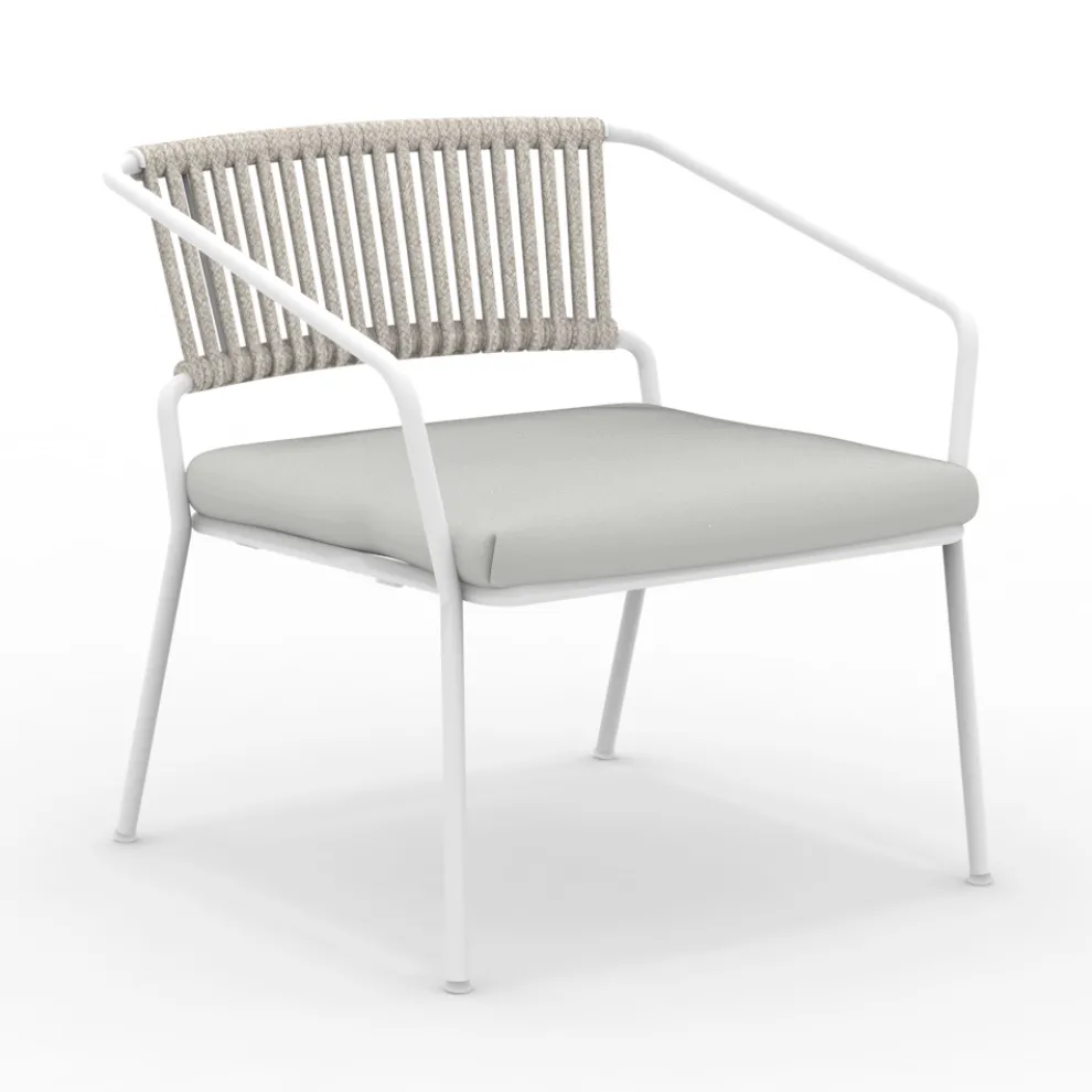 Niedriger Gartensessel mit Kissen inklusive Made in Italy - Prato