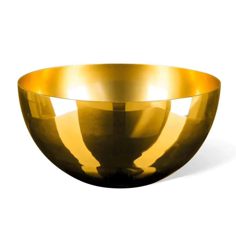 Runde Indoor-Vase aus mundgeblasenem Glas 24k Gold Finish Made in Italy - Golden