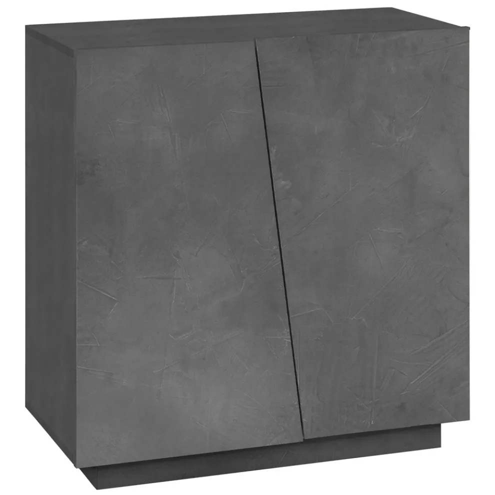 2-türiger Schuhschrank aus nachhaltigem Melaminholz in Weiß oder Schiefer - Joris