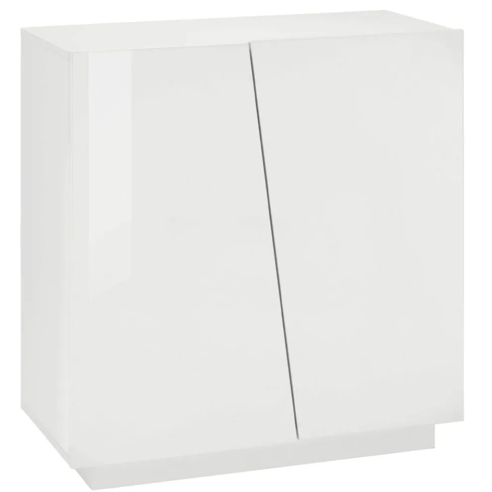 2-türiger Schuhschrank aus nachhaltigem Melaminholz in Weiß oder Schiefer - Joris