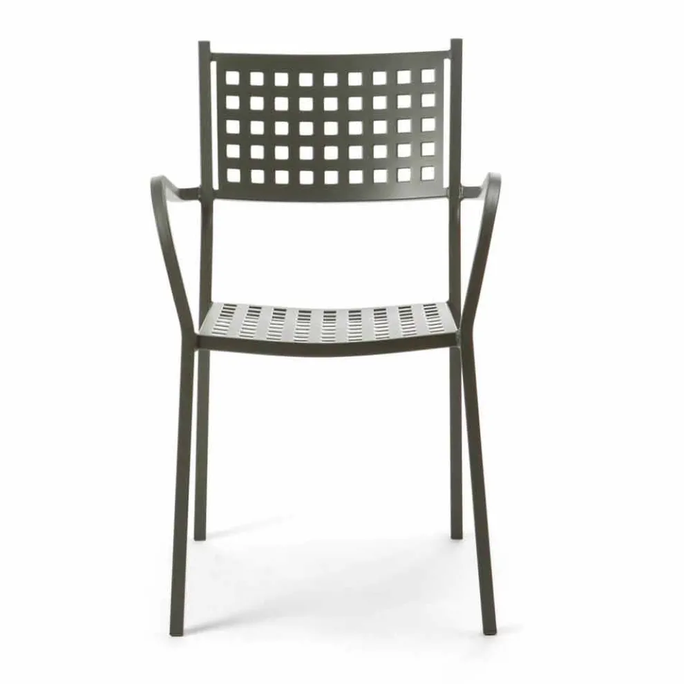 Stapelbarer Gartenstuhl aus lackiertem Metall Made in Italy, 8 Stück - Lina