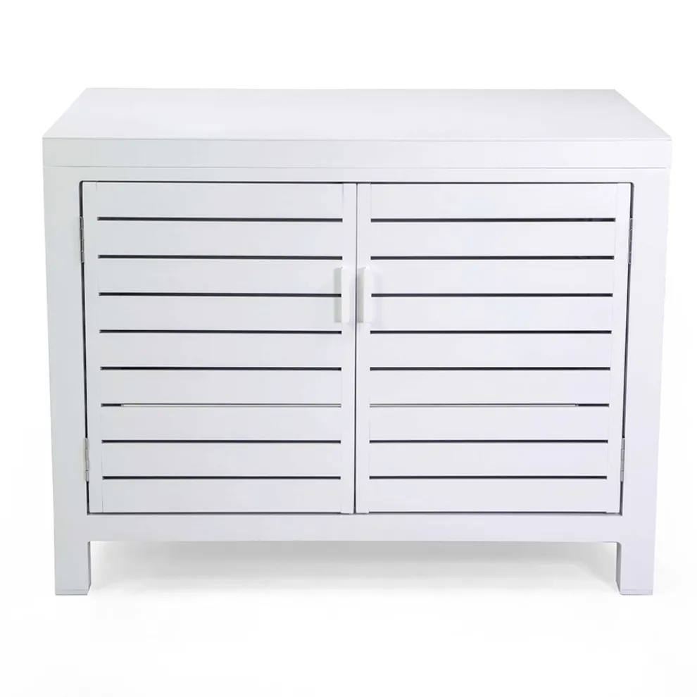 Outdoor-Schrank aus Aluminium mit verschiedenen Oberflächen - Kamera