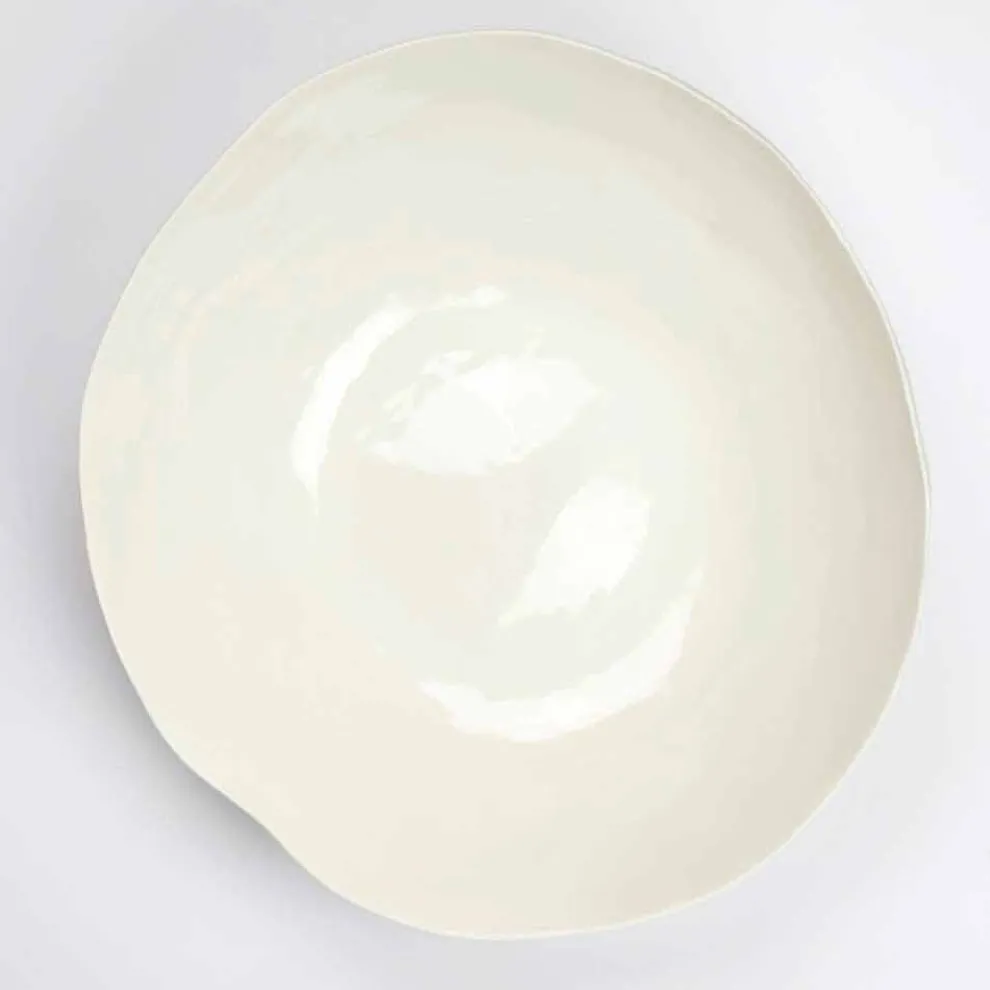 2 Salatschüsseln aus weißem Porzellan Einzigartige Stücke italienischen Designs - Arciconcreto