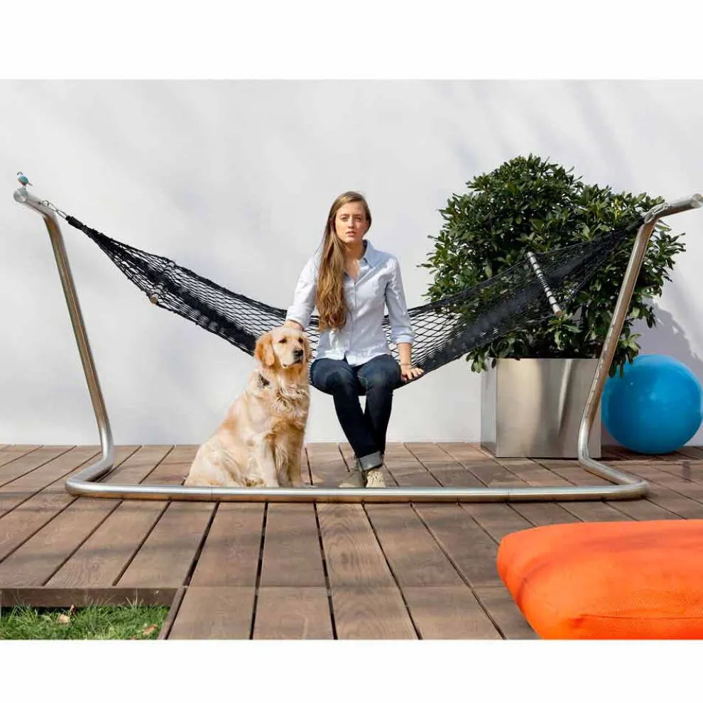 Hängematte in Stahl und Schwarz Garten Design Made in Italy - Cumberland