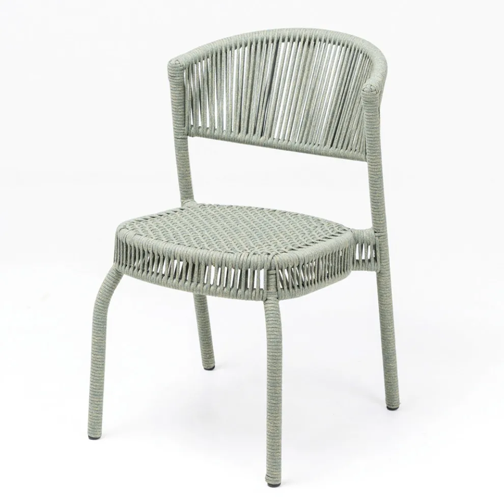 Gartenstuhl aus Aluminium und Seilgeflecht - Algedi