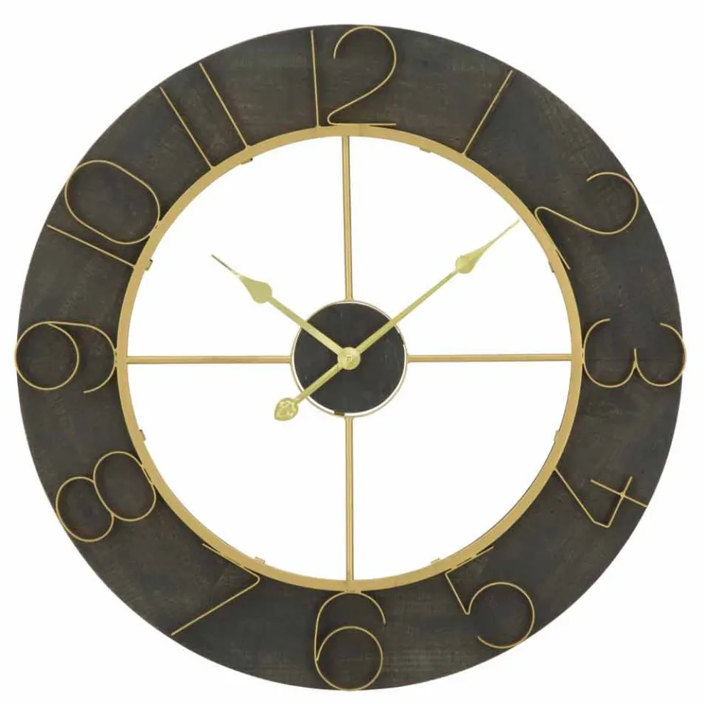 Runde Wanduhr Durchmesser 70 cm Modernes Design aus Eisen und MDF - Tonia