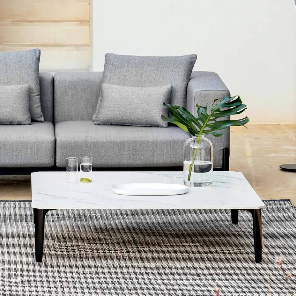 Garten Couchtisch aus Aluminium und Steinzeug Top 7 Oberflächen - Filomena