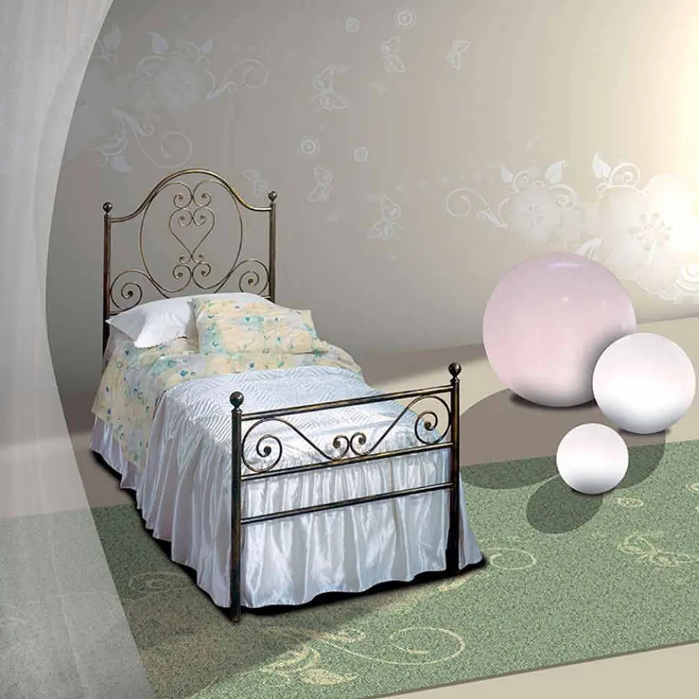 Gea Einzelbett aus Schmiedeeisen in Design