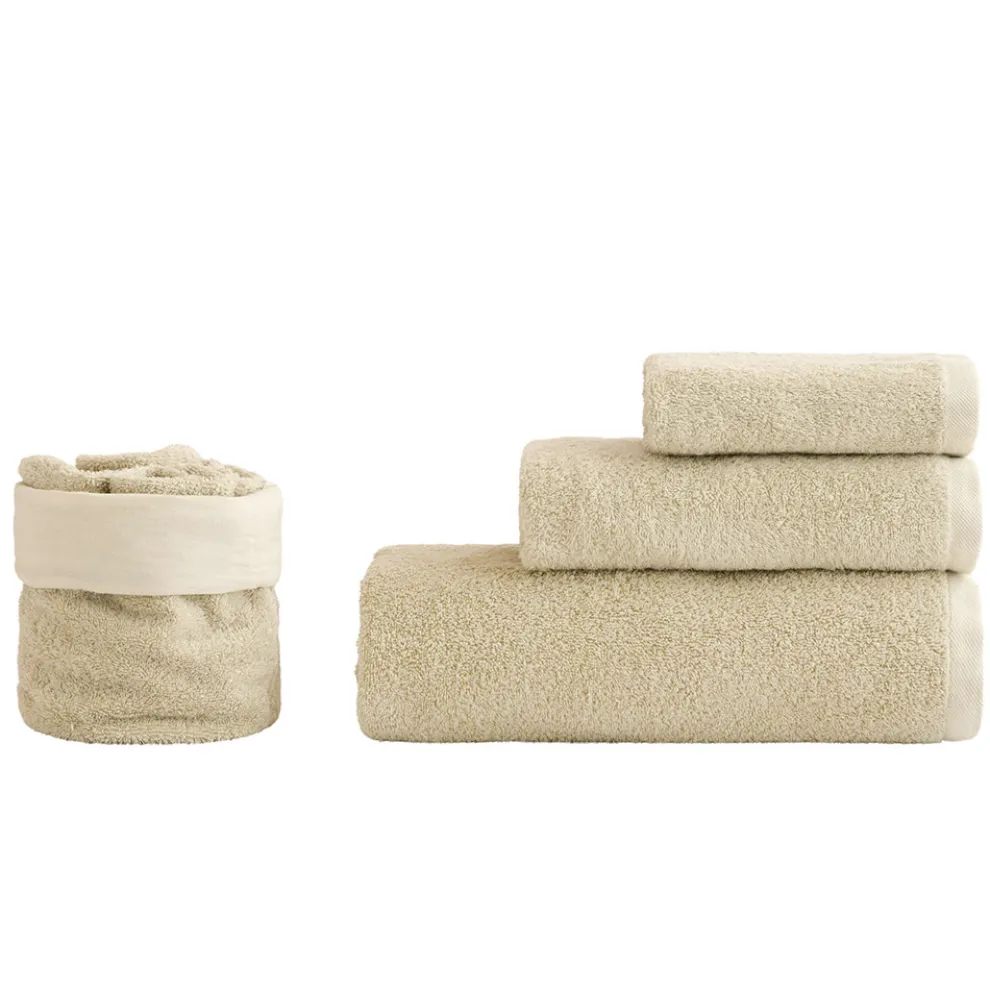 8-teiliges Badezimmerset aus Frottee aus reiner Baumwolle, komplett stückgefärbt – glatt