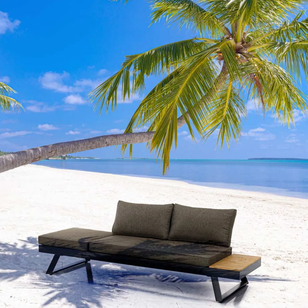 3-Sitzer-Sofa, umwandelbar in Chaiselongue mit verstellbarer Rückenlehne – Lire