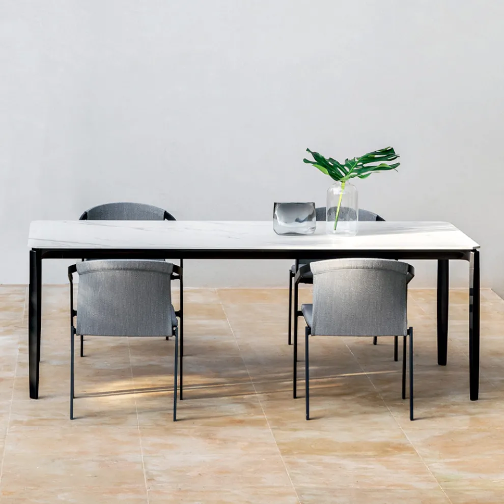 Garten Esstisch in Aluminium und Hpl oder Gres, verschiedene Ausführungen - Filomena