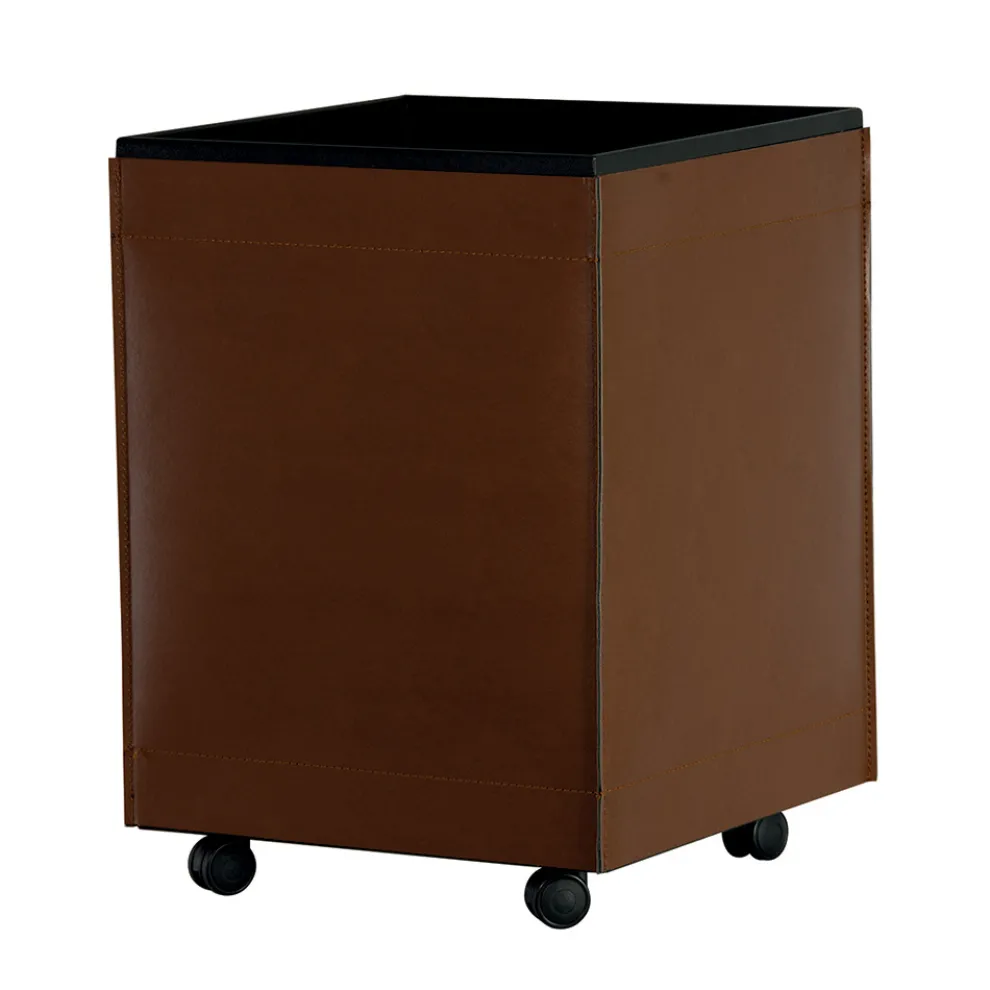 Holzhalter in 2 Größen aus braunem Öko-Leder, hergestellt in Italien – Formica