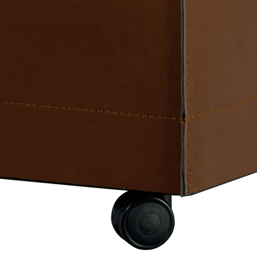 Holzhalter in 2 Größen aus braunem Öko-Leder, hergestellt in Italien – Formica