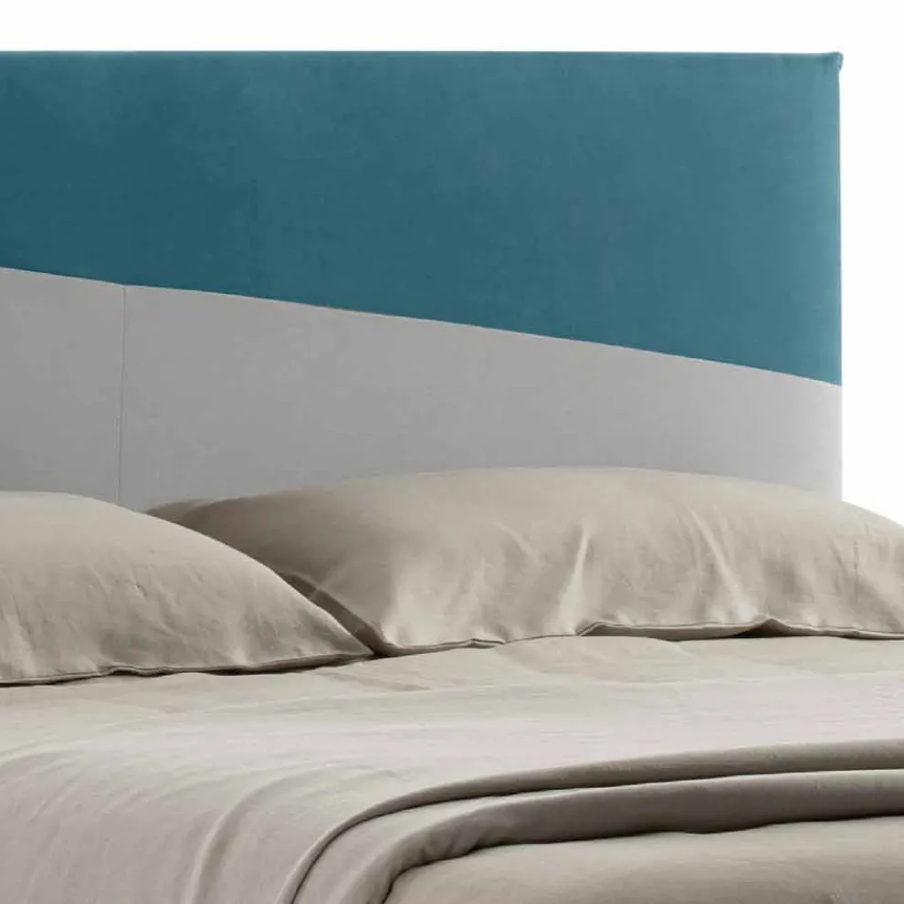 Luxus Doppelbett mit Box aus zweifarbigem Stoff Made in Italy - Carmelo