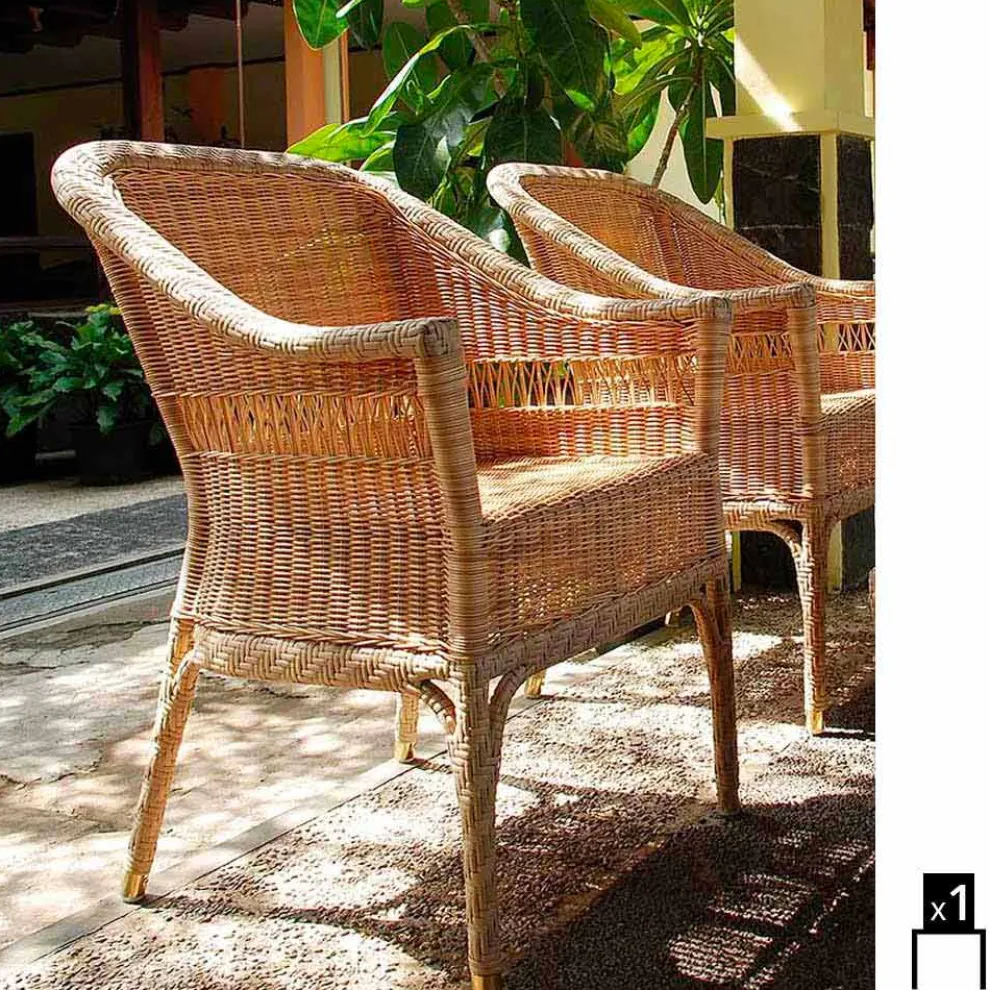 Gartensessel aus Polyethylen handgeflochten Chad