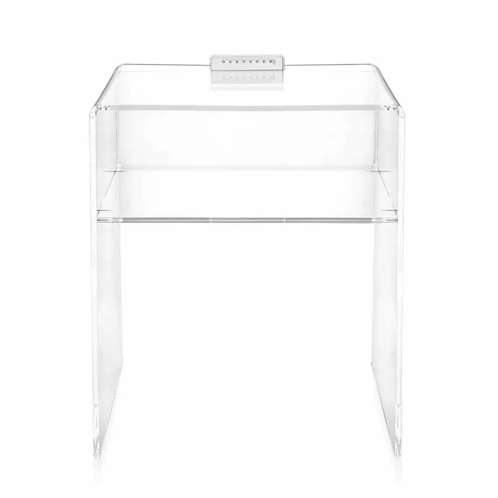 Transparenter Nachttisch mit LED-beleuchtbarem Touch-Licht Adelia