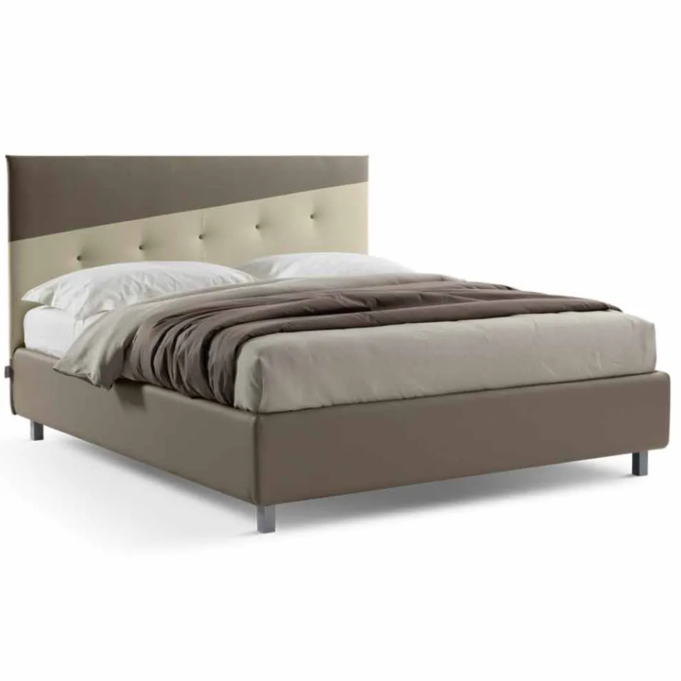 Doppelbett mit modernem Design Box aus Kunstleder Made in Italy - Carmelo