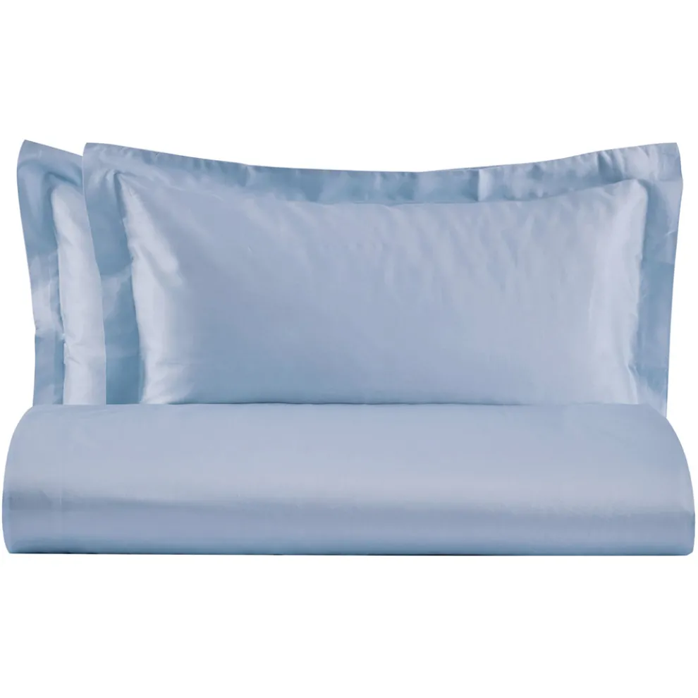 Doppelbettbezug-Set aus 100 % Baumwollsatin, hergestellt in Italien – Fluffy